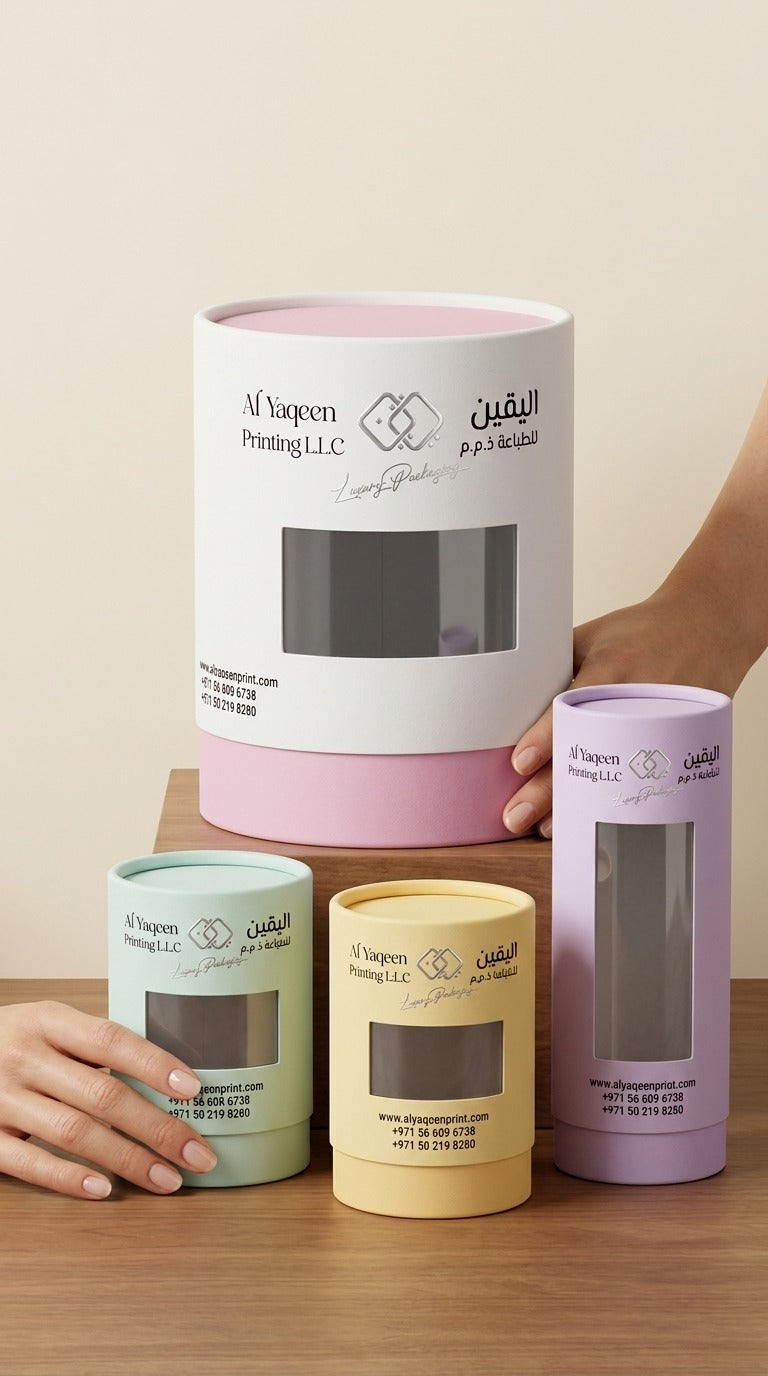 Custom Printed Cylinder Packaging Boxes | Al Yaqeen Printing LLC